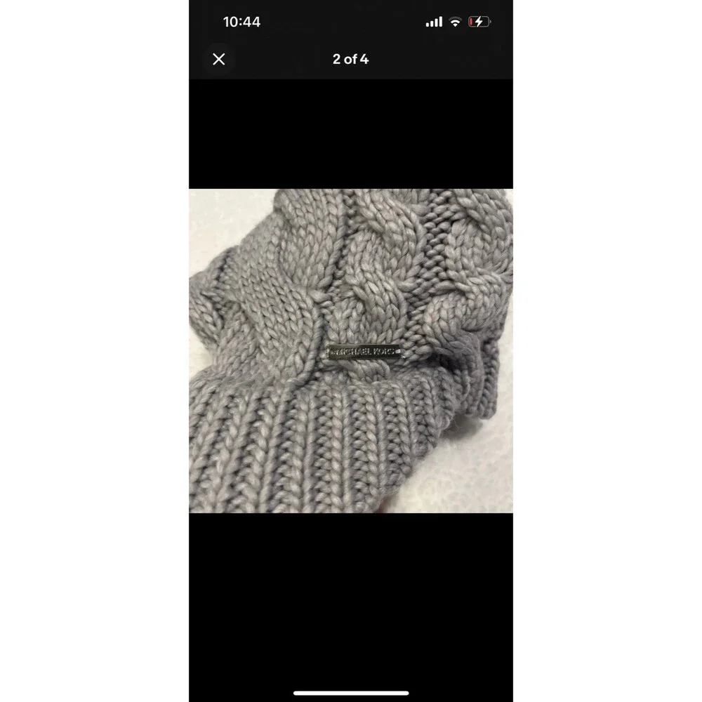 Michael Kors Cable knit grey hat new